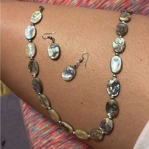 Very shiny necklace and earring set